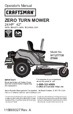 Craftsman Z7000 Operator'S Manual preview