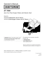 Craftsman ZT 7000 Operator'S Manual предпросмотр