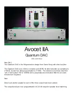 Preview for 1 page of Crane Song Avocet IIA Quantum DAC Manual