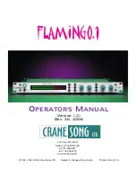 Preview for 1 page of Crane Song flamingo Operator'S Manual