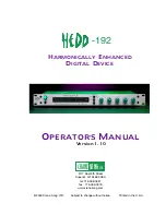 Crane Song HEDD-192 Operator'S Manual предпросмотр