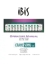 Crane Song IBIS Operator'S Manual preview