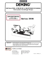 Preview for 1 page of Crane DEMING 3906 Series Installation, Operation & Maintenance Manual