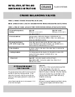 Preview for 1 page of Crane DM921 Installation, Setting And Maintainance Instructions