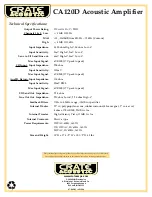 Preview for 8 page of Crate Acoustic CA120D User Manual