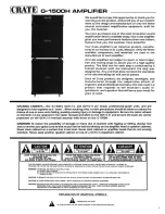 Preview for 2 page of Crate Amplifier G1500 Operation Manual