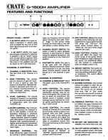 Preview for 3 page of Crate Amplifier G1500 Operation Manual