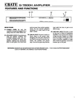 Preview for 4 page of Crate Amplifier G1500 Operation Manual