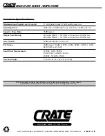 Предварительный просмотр 8 страницы Crate BXH-220 Owner'S Manual