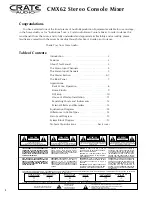 Preview for 2 page of Crate CMX62 User Manual