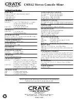 Preview for 16 page of Crate CMX62 User Manual