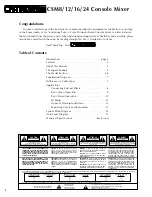 Preview for 2 page of Crate CSM8, CSM12, CSM16, CSM24 User Manual