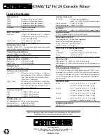 Preview for 16 page of Crate CSM8, CSM12, CSM16, CSM24 User Manual