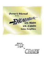 Crate EXCALIBUR GX-900H Owner'S Manual предпросмотр