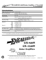 Предварительный просмотр 8 страницы Crate EXCALIBUR GX-900H Owner'S Manual