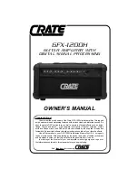 Предварительный просмотр 1 страницы Crate GFX-1200H Owner'S Manual