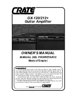 Предварительный просмотр 1 страницы Crate GX-120/212+ Owner'S Manual