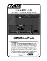 Crate GX-140C Owner'S Manual предпросмотр