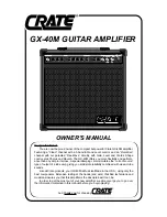 Preview for 1 page of Crate GX-40M Owner'S Manual