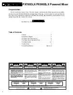 Preview for 2 page of Crate PRO AUDIO PX700DLX User Manual