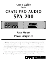 Crate Pro Audio SPA-200 User Manual preview