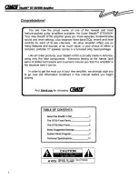 Preview for 2 page of Crate Stealth GT50 Owner'S Manual