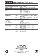 Предварительный просмотр 12 страницы Crate V18-112 Owner'S Manual