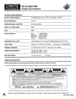 Предварительный просмотр 4 страницы Crate VC-2110R Owner'S Manual