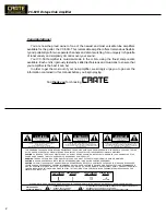 Предварительный просмотр 2 страницы Crate VC-50H Owner'S Manual