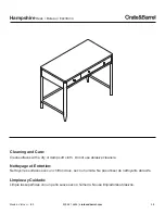 Предварительный просмотр 5 страницы Crate&Barrel Hampshire Quick Start Manual