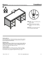 Предварительный просмотр 3 страницы Crate&Barrel Morris Series Assembly Manual