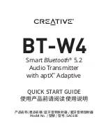 Предварительный просмотр 1 страницы Creative BT-W4 Quick Start Manual