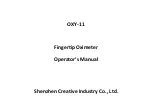 Preview for 1 page of Creative OXY-11 Operator'S Manual