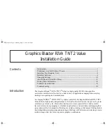 Creative RIVA TNT2 Value Installation Manual preview
