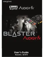 Preview for 1 page of Creative Sound Blaster Audigy FXSB1570 User Manual