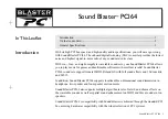 Creative Sound Blaster PCI64 Instruction Leaflet preview