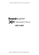 Предварительный просмотр 1 страницы Creative Sound Blaster X-Fi Surround Pro v3 User Manual