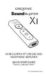 Preview for 1 page of Creative Sound Blaster X1 Quick Start Manual