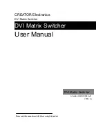 Creator Electronics DVI Matrix Switcher User Manual preview