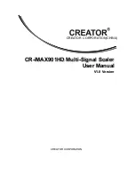 Предварительный просмотр 1 страницы Creator CR-iMAX901HD User Manual