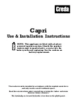 Creda Capri Use & Installation Instructions Manual preview