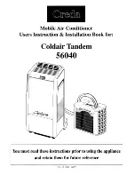 Preview for 1 page of Creda Coldair Tandem 56040 Users Instruction & Installation Book