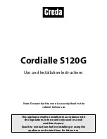 Creda Cordialle S120G Use And Installation Instructions предпросмотр