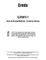 Предварительный просмотр 1 страницы Creda GDW51 Use And Installation Instructions