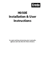 Creda H050E Installation And User Instructions Manual предпросмотр