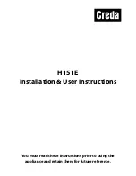 Creda H151E Installation And User Instructions Manual предпросмотр