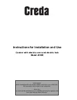 Creda J052E Instructions For Installation And Use Manual предпросмотр