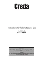 Creda S912E Instructions For Installation And Use Manual preview