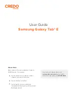 Credo mobile Samsung Galaxy Tab E User Manual preview