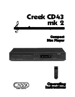 Creek Audio CD43 mk 2 Operating Instructions Manual предпросмотр